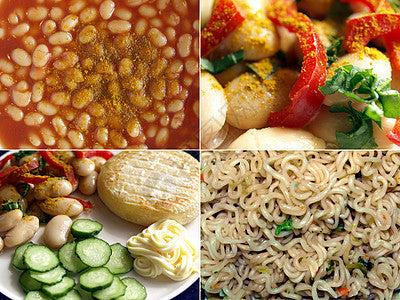 British food cucumber vegetable collage beans gourmet noodles